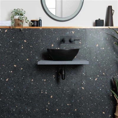 Ladrilhos de laje de terraço preto para banheiro